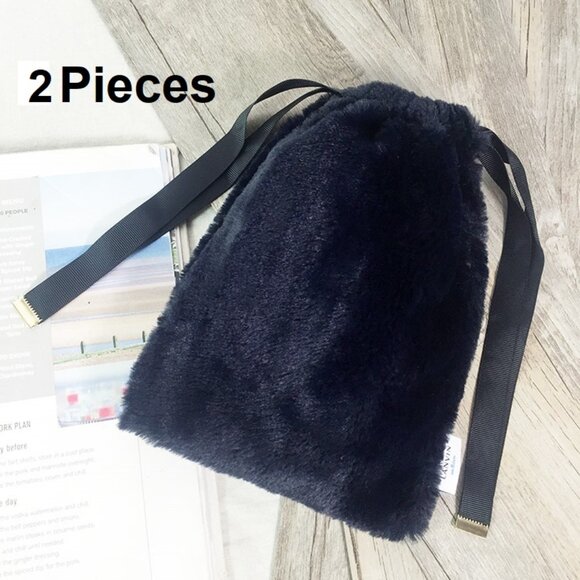 Bundle 2 Faux Fur Drawstring Pouch Bags from Lanvin - Picture 1 of 5